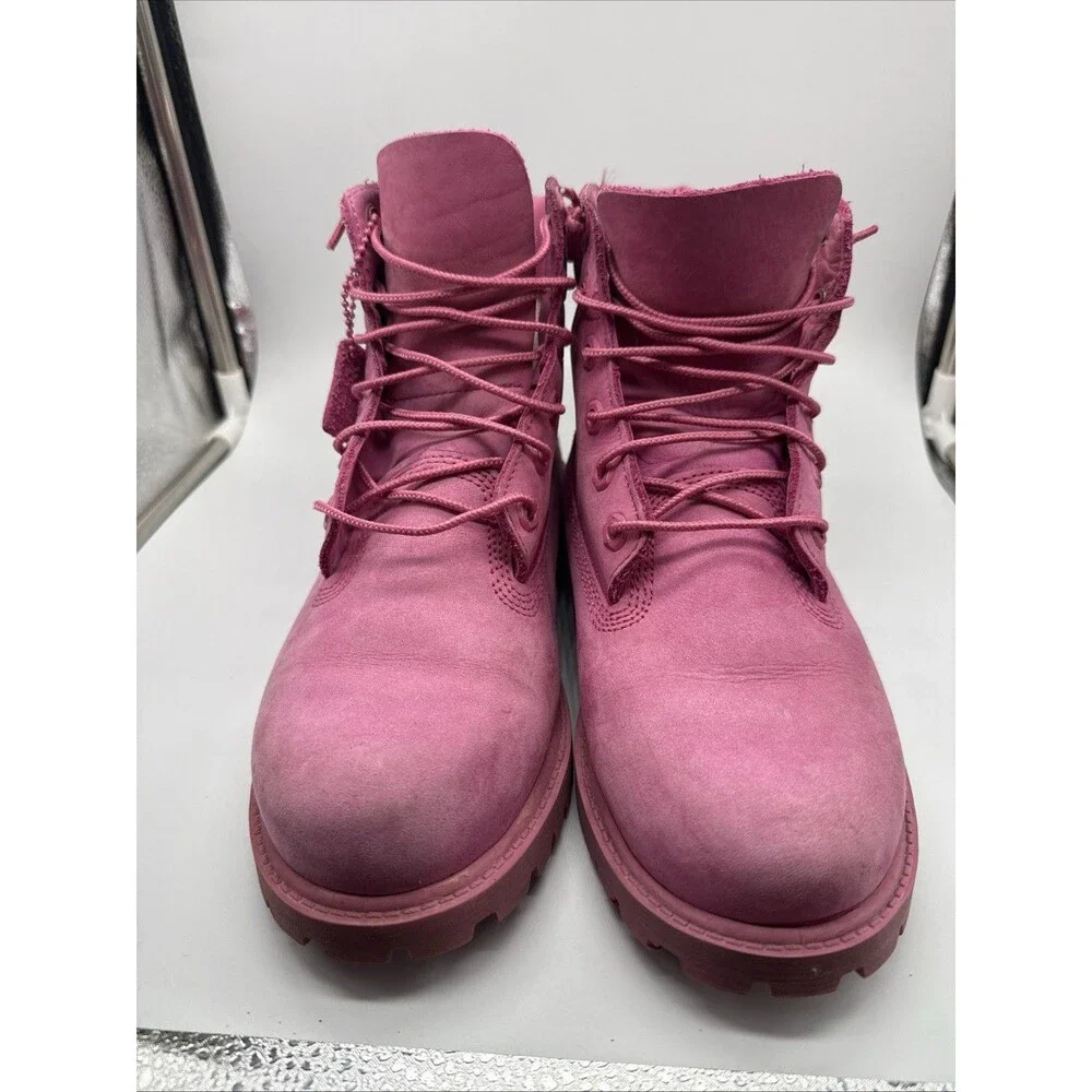 Timberland Premium Boots Unisex Pink Leather Waterproof Boots Size M/5.5 W/7